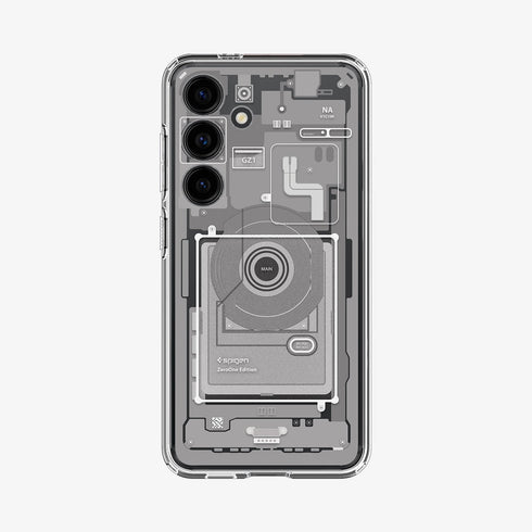 ACS07294 - Galaxy S24 Ultra Case Ultra Hybrid Zero One in Zero One White showing the back